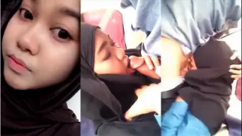 Sepongan Enak Pacar Hijab BBW di Mobil Video by SangeLink